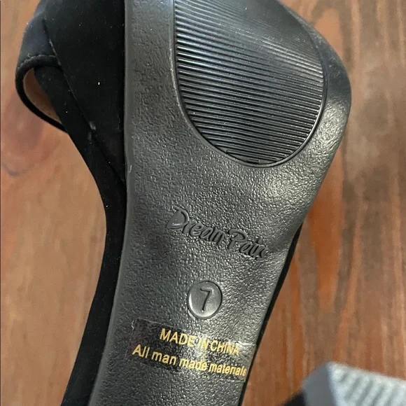 Dream Pairs Hi-Chunk Platform Pump Sandal Size 7 Black Nubuck Finish Block Heel - Picture 7 of 13